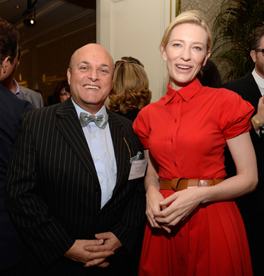 BEVERLY HILLS, CA - JANUARY 11:  BAFTA board member Nigel Daly (L) and actress Cate Blanchett attends the BAFTA LA 2014 Awards Season Tea Party at the Four Seasons Hotel Los Angeles at Beverly Hills on January 11, 2014 in Beverly Hills, California.  (Photo by Kevork Djansezian/BAFTA LA/Getty Images for BAFTA LA)